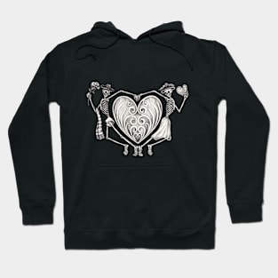 Sugar skull in love day of the dead. Hoodie